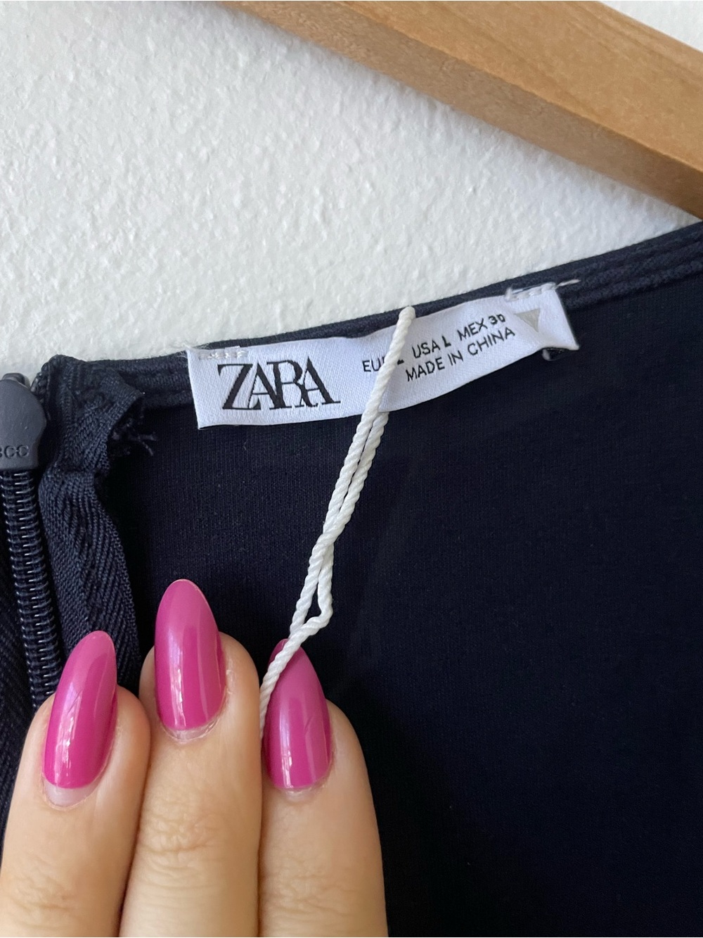 Zara navy long sleeve peplum top - Picture 7 of 10